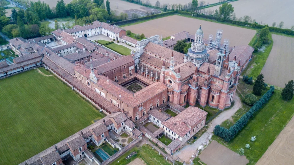 Vista aérea da Certosa di Pavia | Foto: Depositphotos 